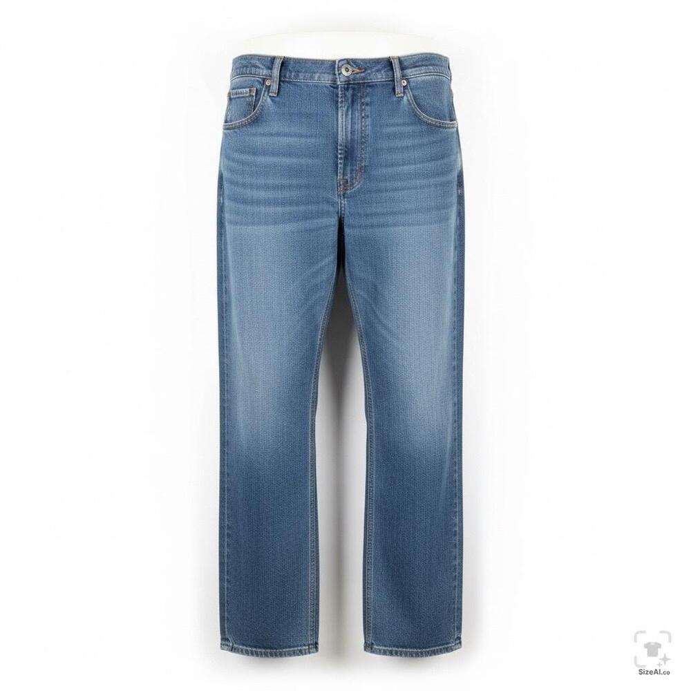 Levis 502 Jeans Mens 48x30 Light Wash Blue Denim Regular Fit Tapered Stretch